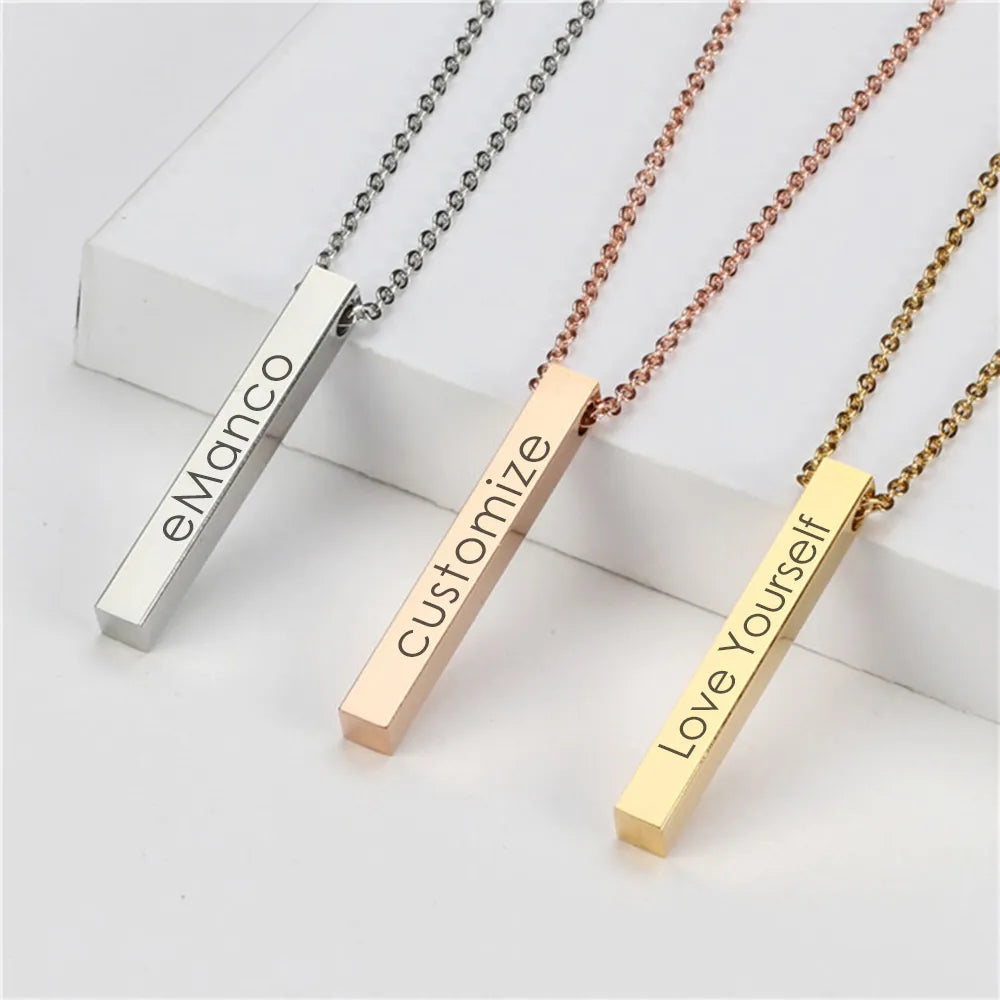 Technical Affair - Personalized Four Sides Name Necklace