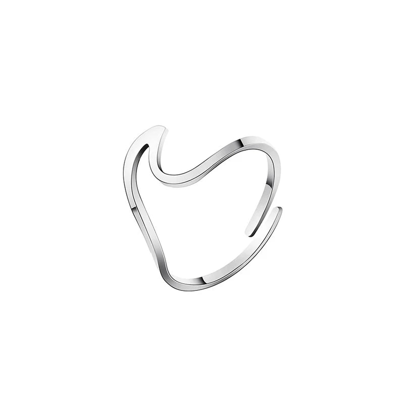 Geometric Wave - Adjustable Ring