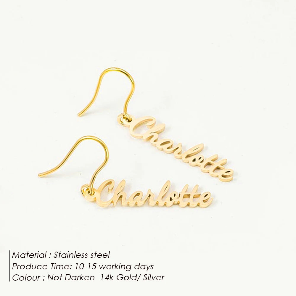 Crisp Flame - Personalized Name Earrings